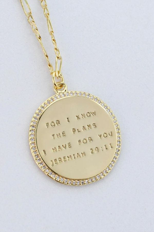 treasure jewels Jeremiah 29:11 Gold Necklace