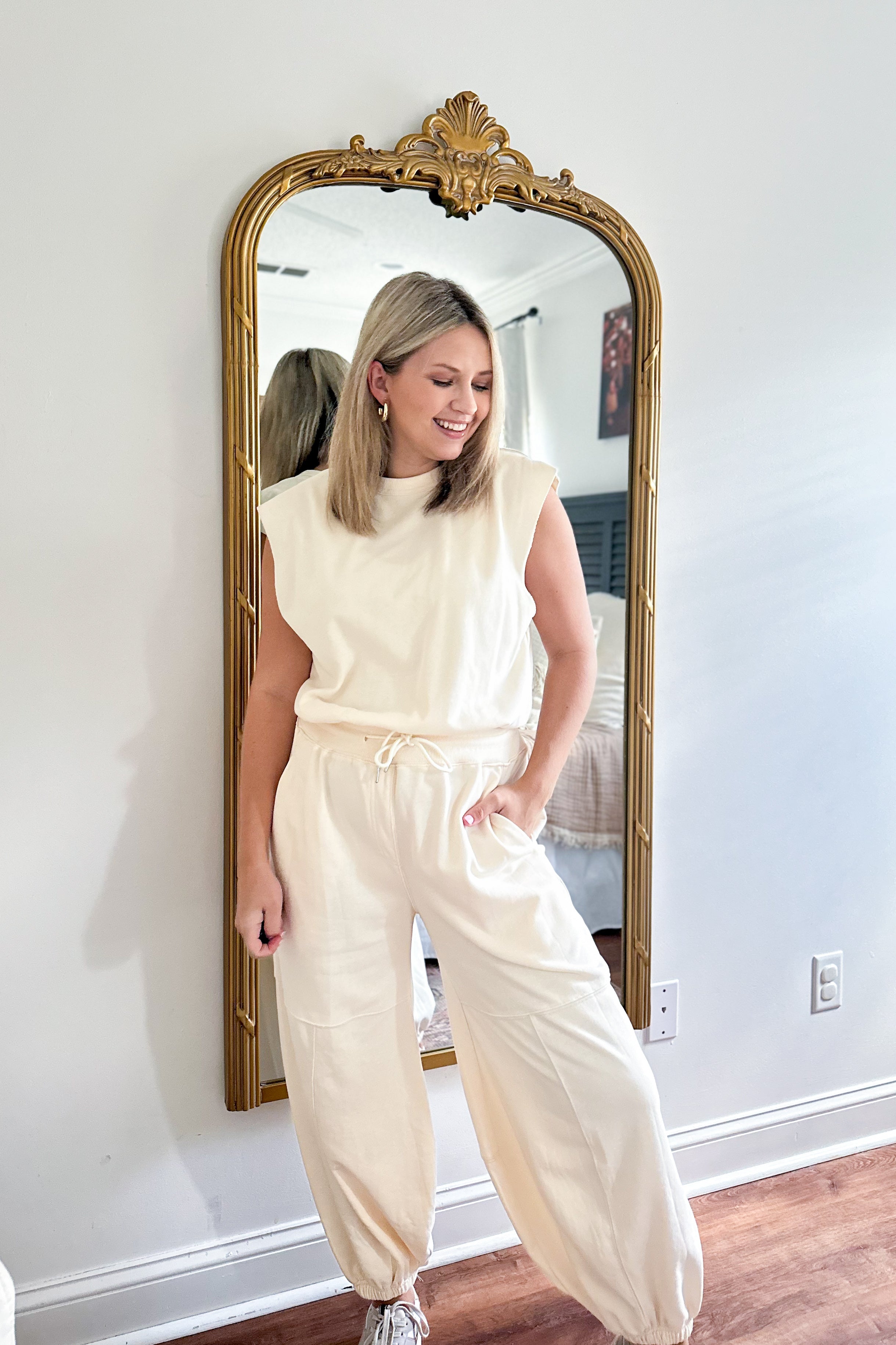 entro cream jumpsuit