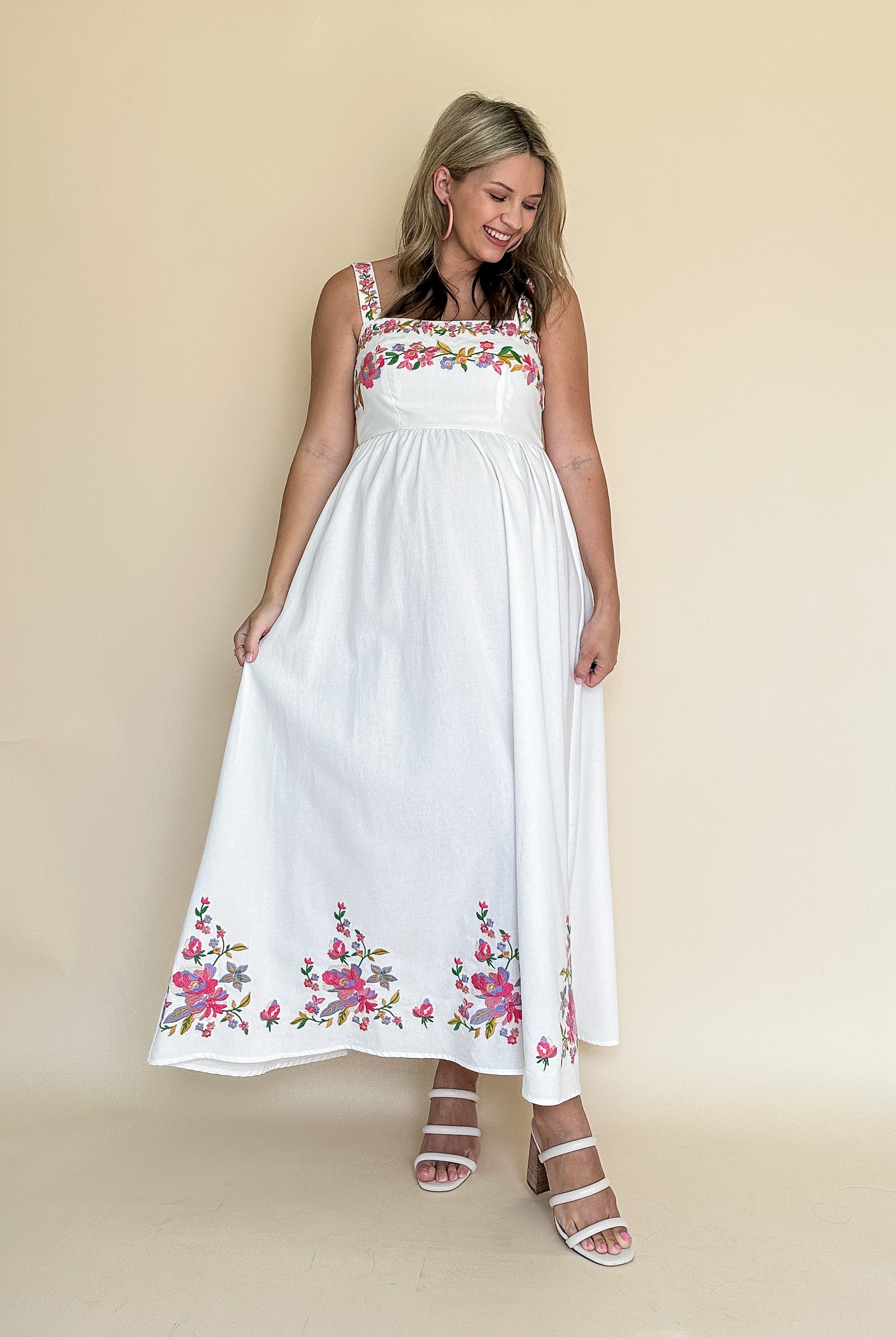 mable embroidered maxi dress