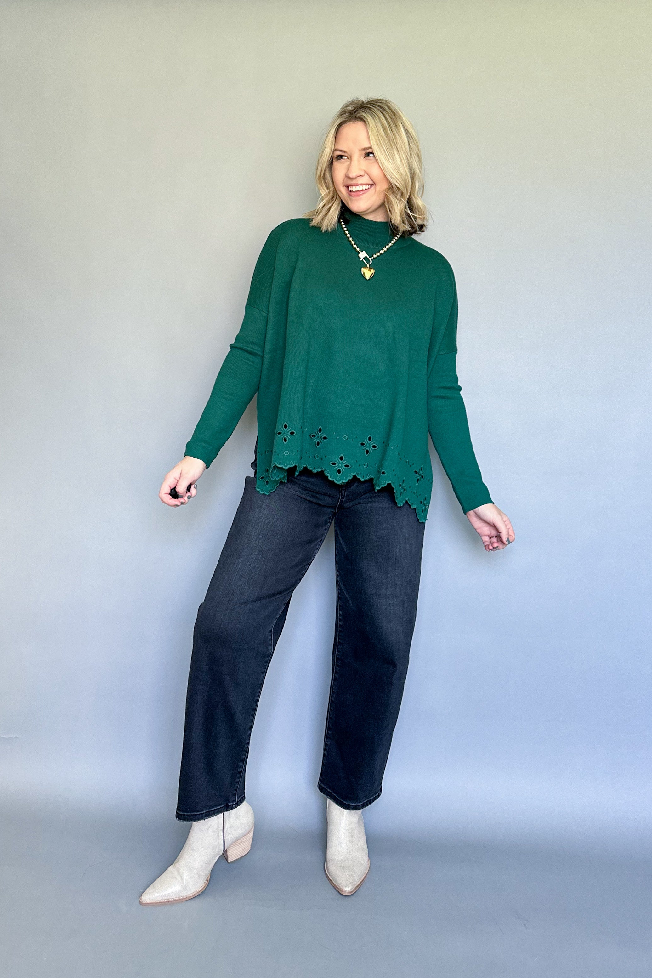 entro hunter green sweater