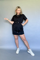 ENTRO BLACK MINI DRESS