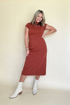 entro chestnut midi dress