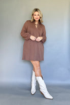 entro brown ribbed dress