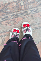 cherry bow slippers