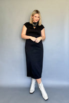 entro black midi dress