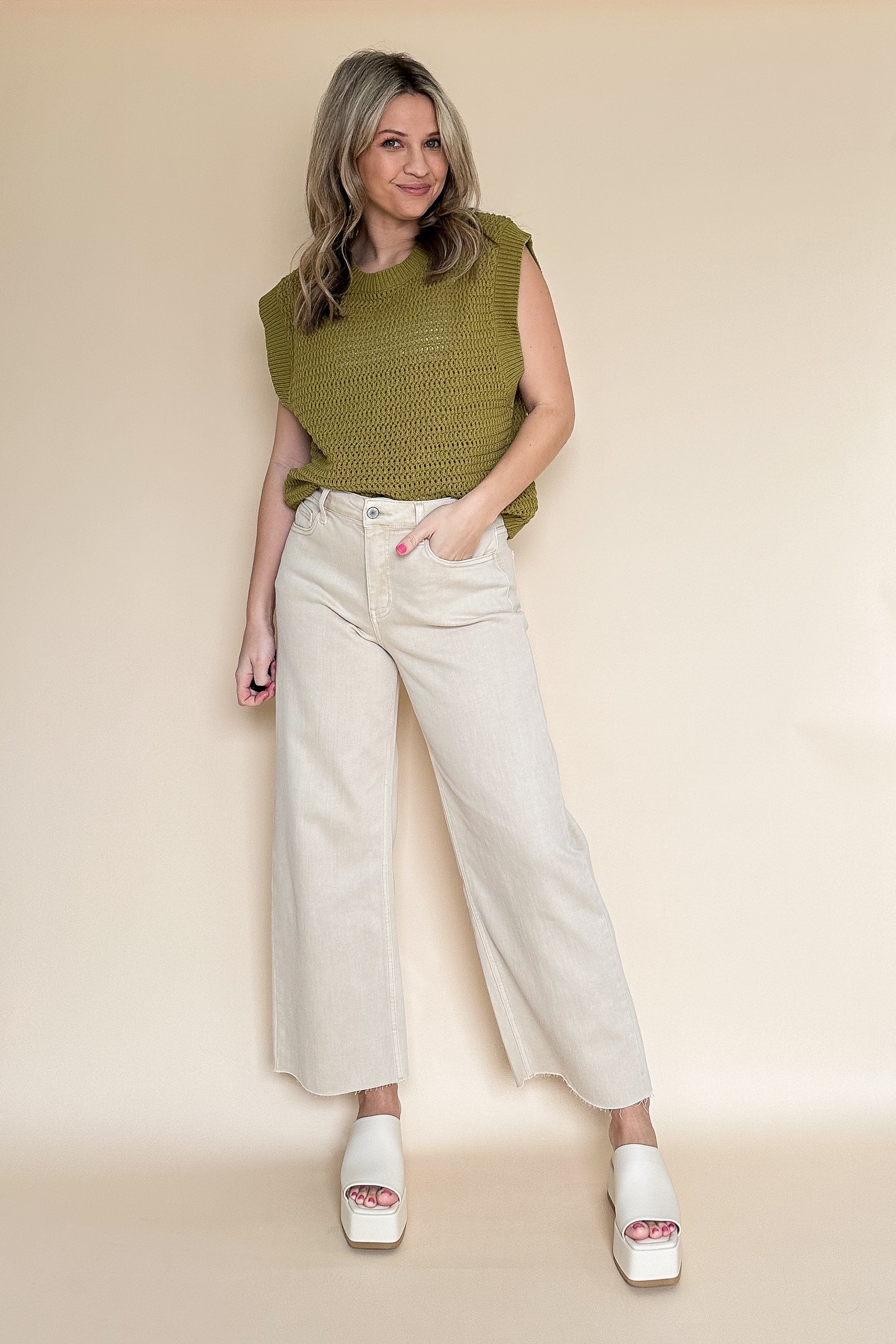 Olivia High Rise Crop Wide Leg 