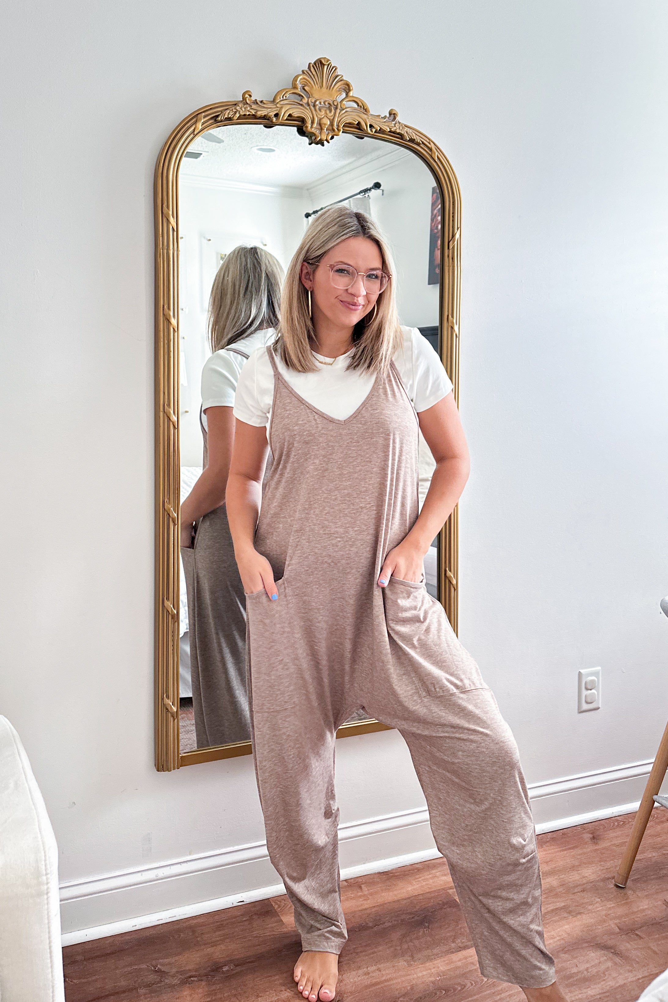 wishlist oatmeal jumpsuit